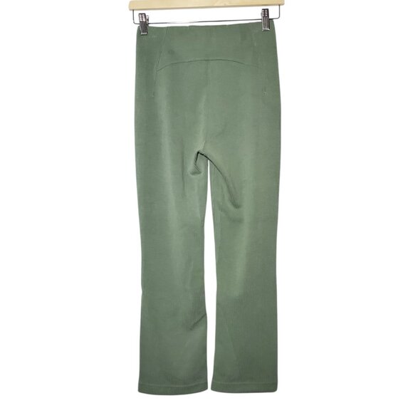 Lululemon Ribbed Softstreme Zip-Leg High-Rise Cropped Pants Women's 4 Eucalyptus - Picture 5 of 7